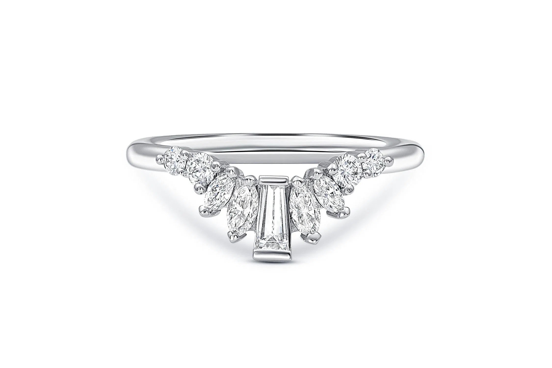 Baguette, Round, & Marquise Wedding Ring