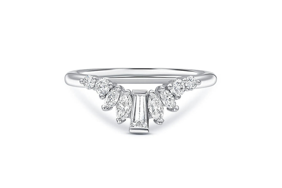 Baguette, Round, & Marquise Wedding Ring