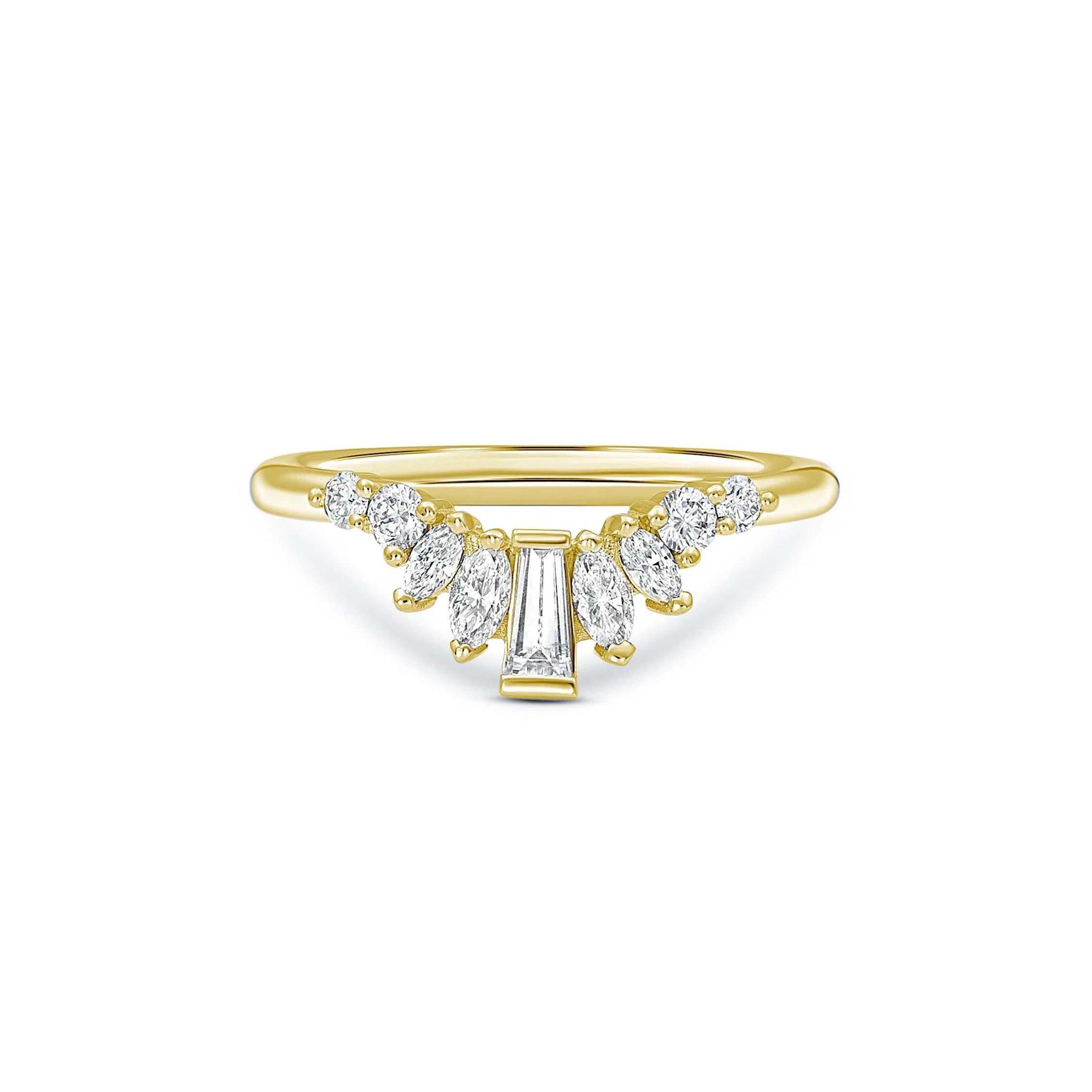 Baguette, Marquise, & Round Diamond Wedding Band