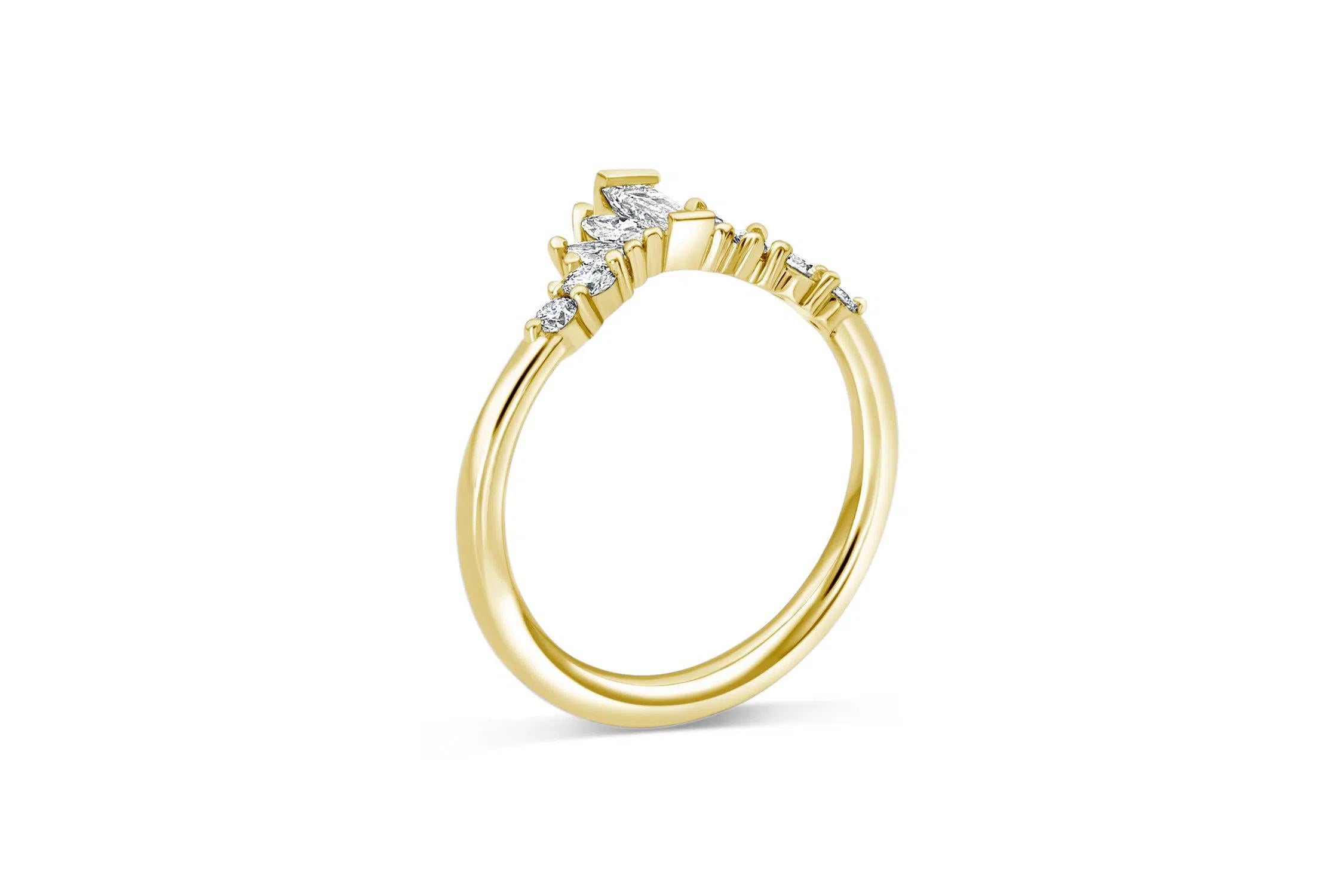 Baguette, Round, & Marquise Diamond Wedding Band