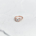 Asymmetrical Engagement Ring in Rose Gold