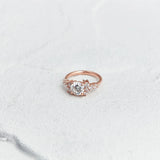 Asymmetrical Engagement Ring in Rose Gold