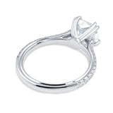 Tapered Band Round Solitaire Engagement Ring in White Gold