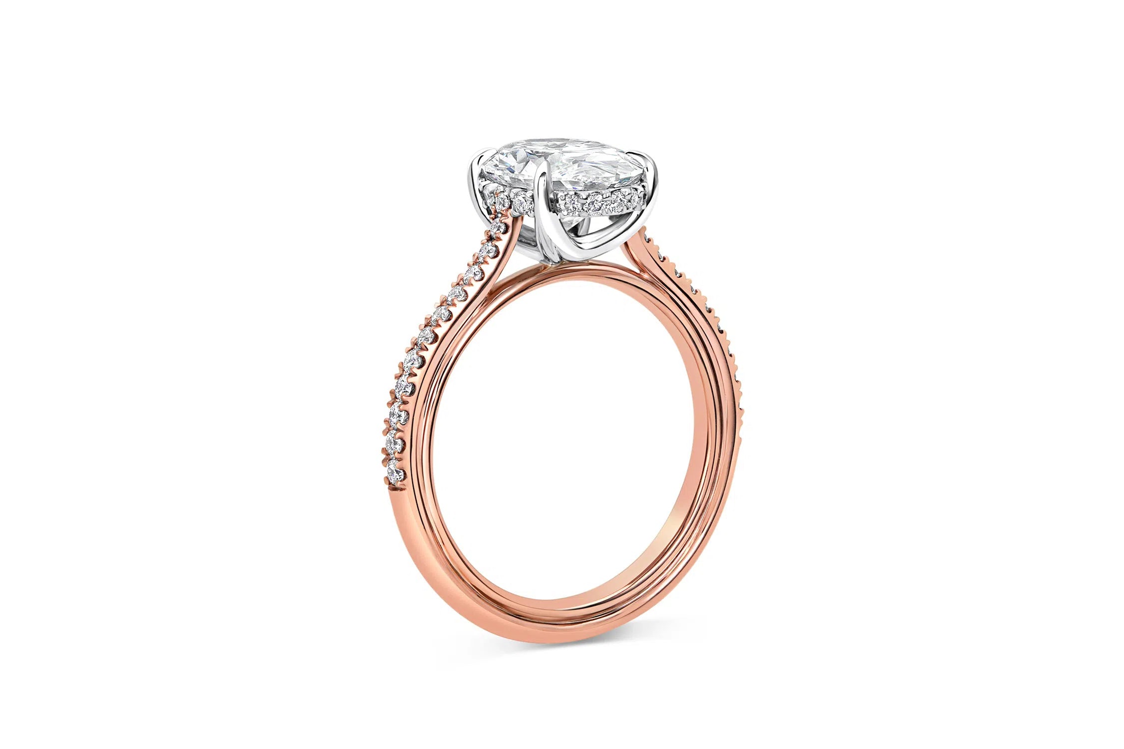 Pave Engagement Ring in Rose Gold
