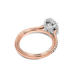 Graduated Pave Engagement Ring in Rose Gold