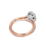 Graduated Pave Engagement Ring in Rose Gold