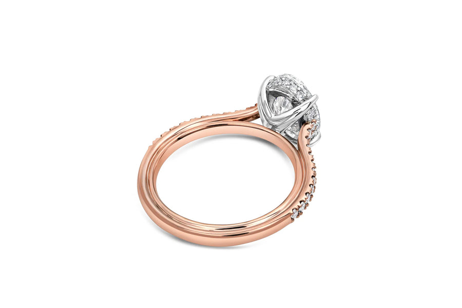 Graduated Pave Engagement Ring in Rose Gold