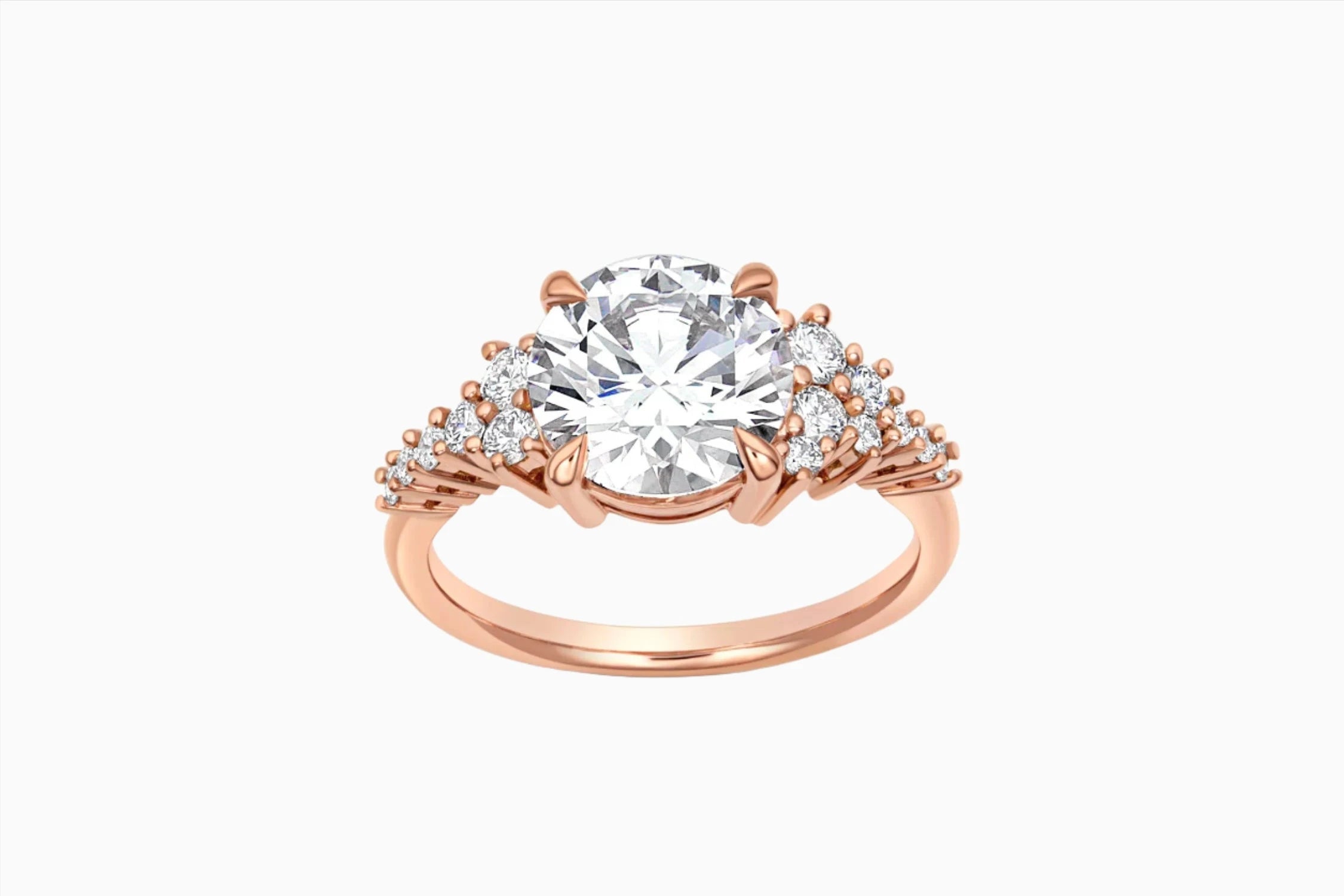 Asymmetrical Engagement Ring | Rose Gold