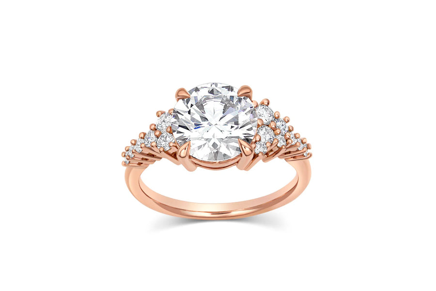 Asymmetrical Engagement Ring | Rose Gold