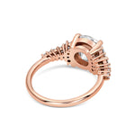 Asymmetric Diamond Engagement Ring in Rose Gold