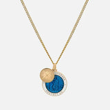 Saint Christopher Surf Necklace, Gold/Caribbean Blue