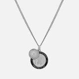 Saint Christopher Surf Necklace, Sterling Silver/Black