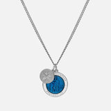 Saint Christopher Surf Necklace, Sterling Silver/Caribbean Blue