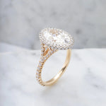Laura | Oval Double Halo Engagement Ring-Honey Jewelry Co-Honey Jewelry Co