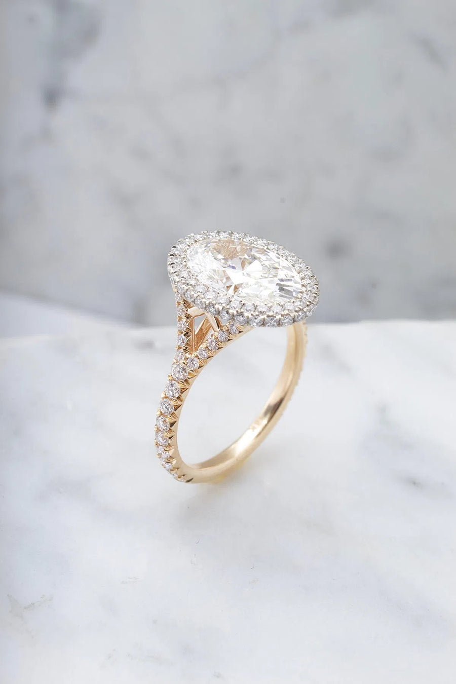 Laura | Oval Double Halo Engagement Ring-Honey Jewelry Co-Honey Jewelry Co