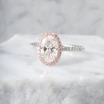 Catherine | Oval Halo Cathedral Pave Engagement Ring-Honey Jewelry Co-Honey Jewelry Co