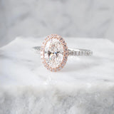 Catherine | Oval Halo Cathedral Pave Engagement Ring-Honey Jewelry Co-Honey Jewelry Co