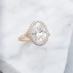 Laura | Oval Double Halo Engagement Ring-Honey Jewelry Co-Honey Jewelry Co