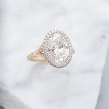 Laura | Oval Double Halo Engagement Ring-Honey Jewelry Co-Honey Jewelry Co