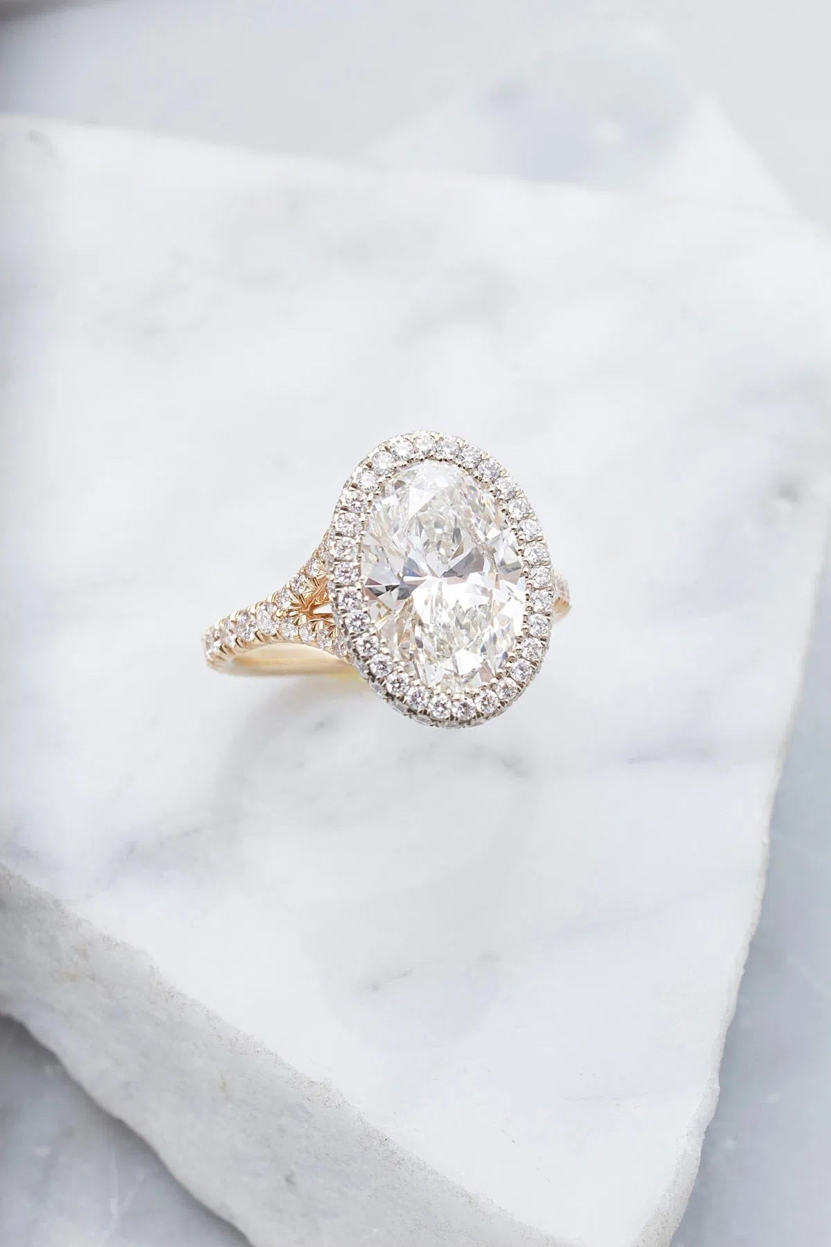 Laura | Oval Double Halo Engagement Ring-Honey Jewelry Co-Honey Jewelry Co