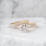 Grace | Round Cathedral Pave Engagement Ring-Honey Jewelry Co-Honey Jewelry Co