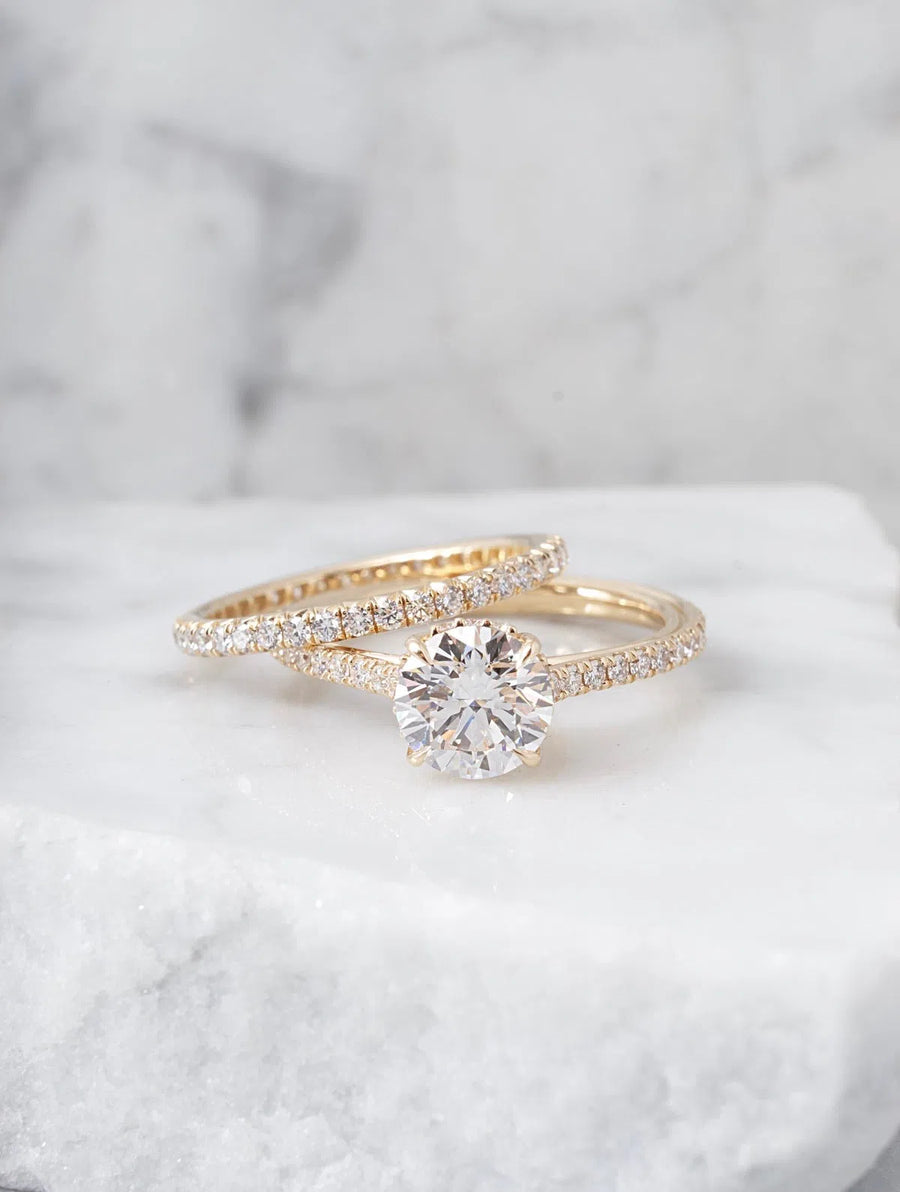 Grace | Round Cathedral Pave Engagement Ring-Honey Jewelry Co-Honey Jewelry Co