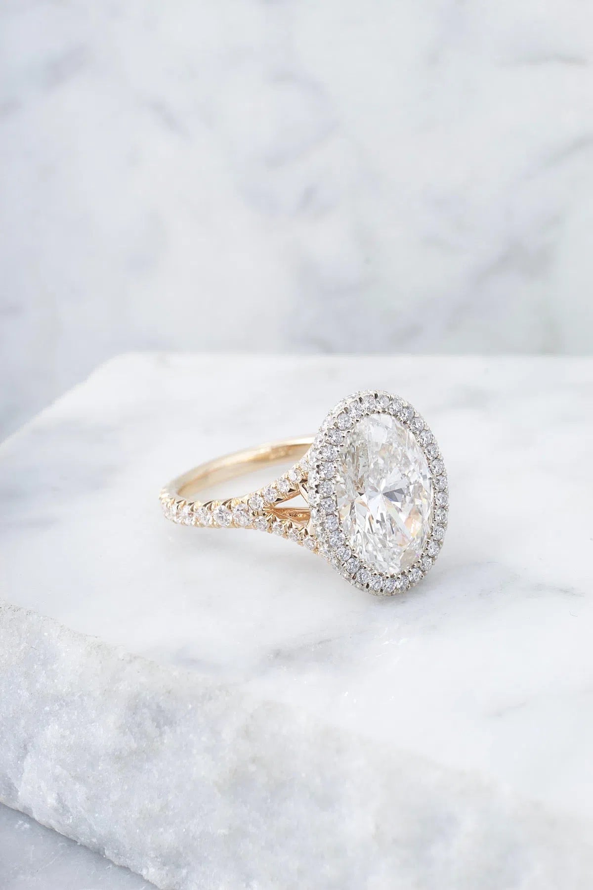 Laura | Oval Double Halo Engagement Ring-Honey Jewelry Co-Honey Jewelry Co