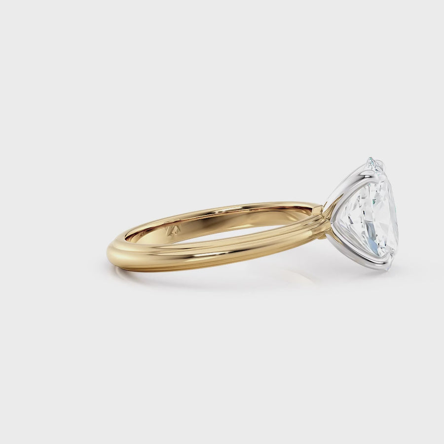 Abby | Oval Solitaire Tapered Band Engagement Ring