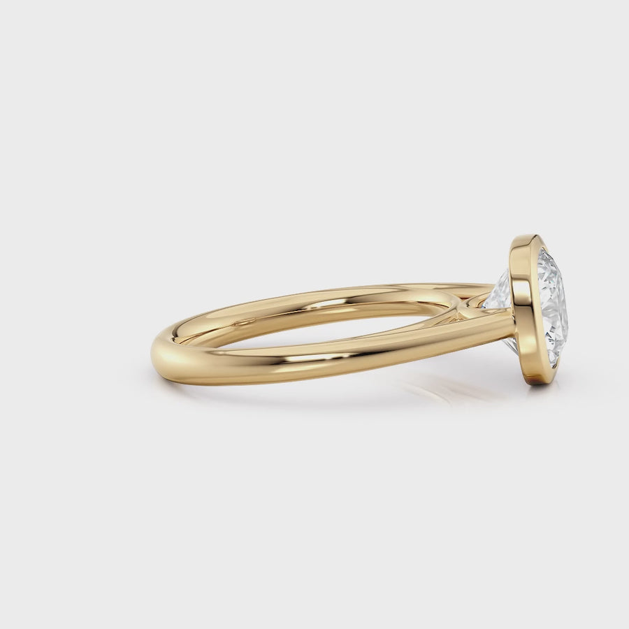 Winnie | Cathedral Cushion Bezel Engagement Ring