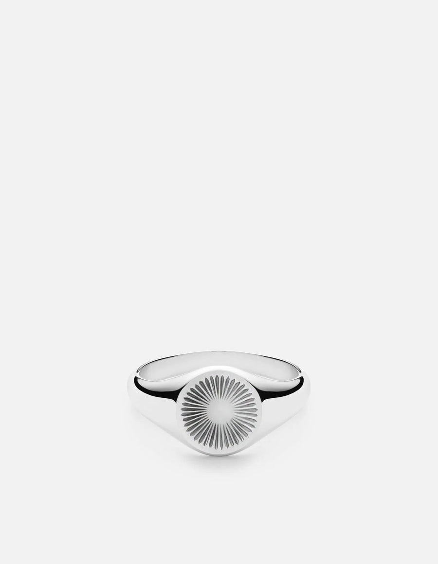 Solar Signet Ring, Sterling Silver
