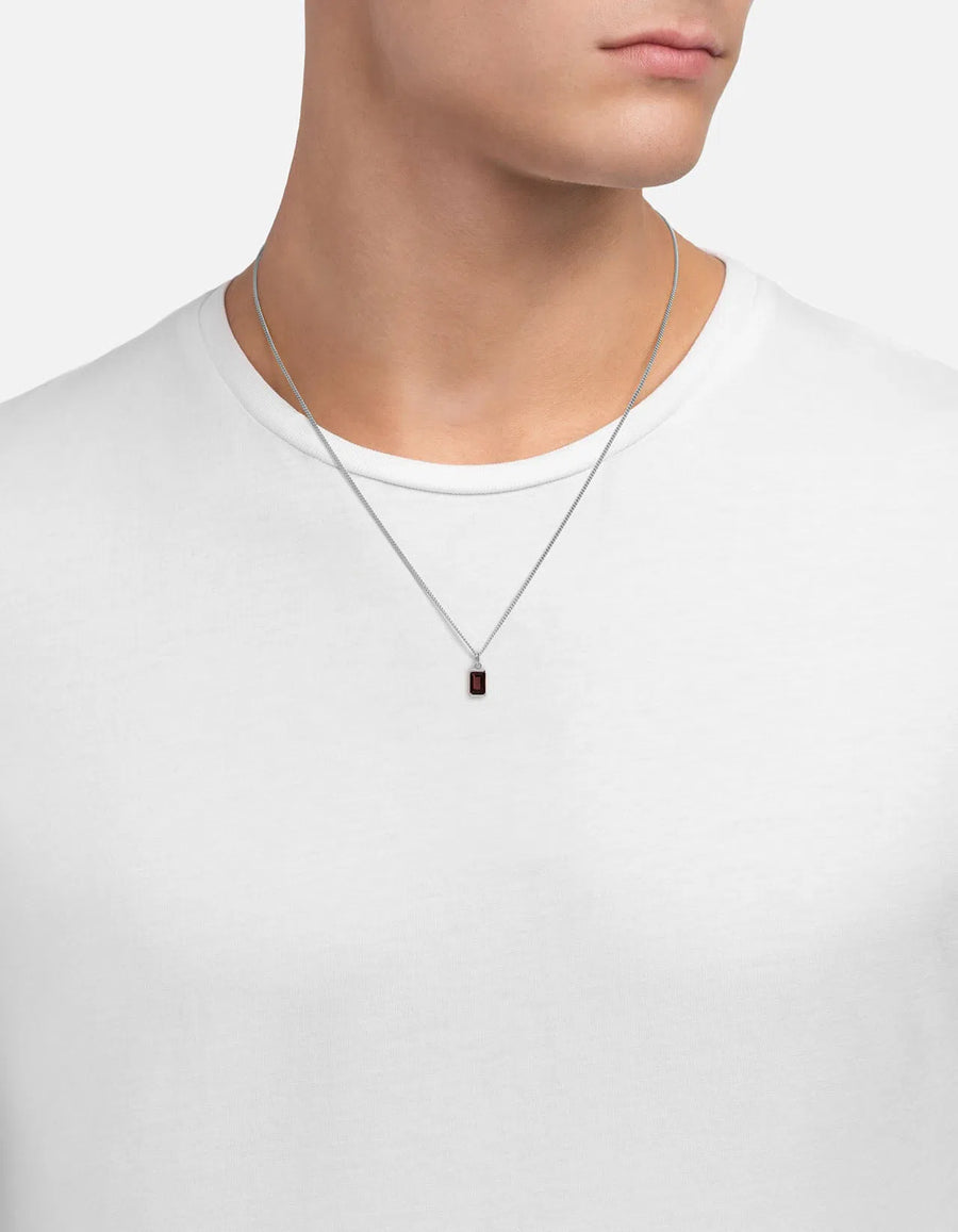 Valor Garnet Pendant Necklace, Sterling Silver