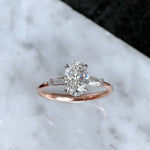 Mackenzie | Oval Three Stone Tapered Baguette Engagement Ring-Honey Jewelry Co-Honey Jewelry Co