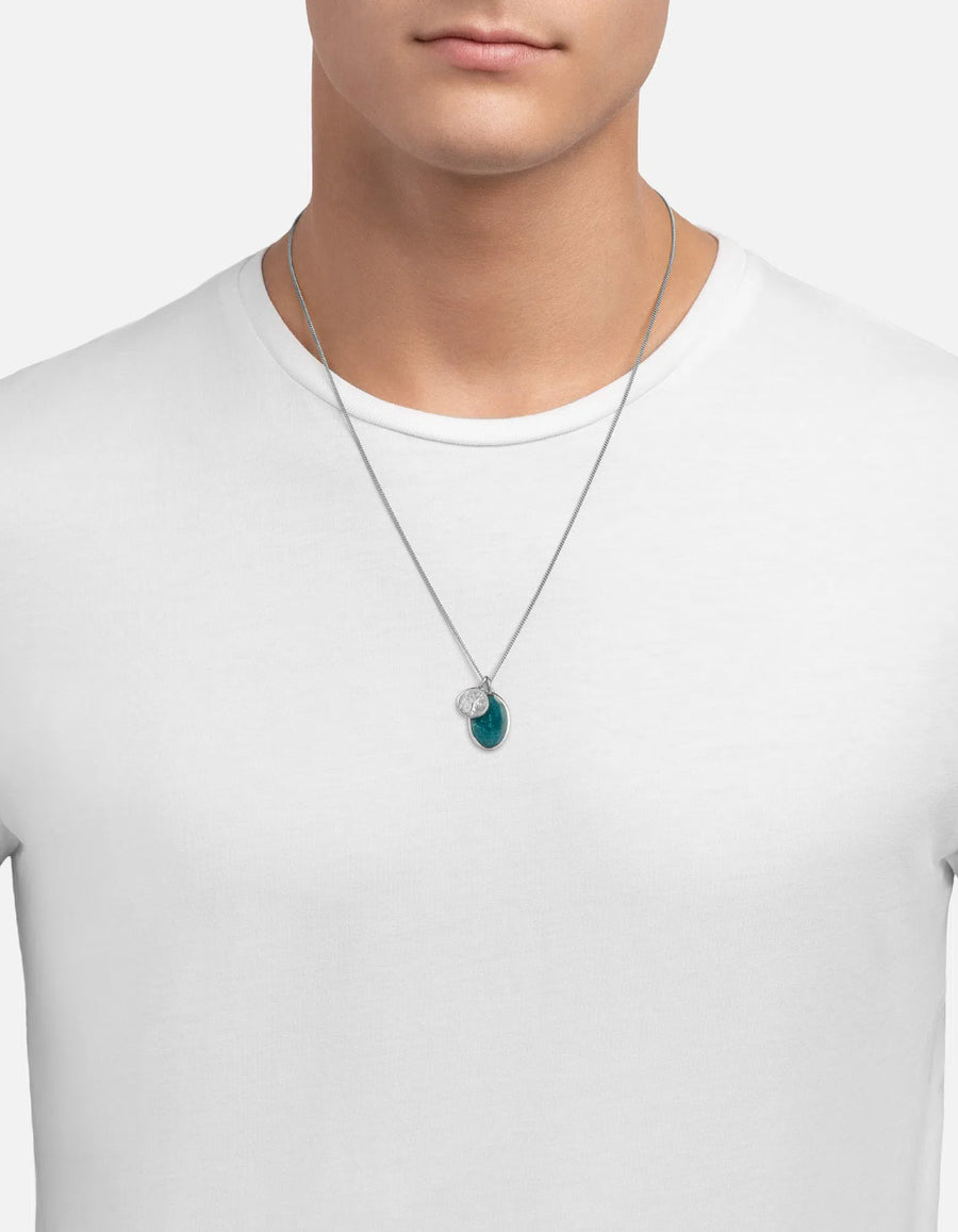 Mini Dove Pendant Necklace w/Enamel, Sterling Silver
