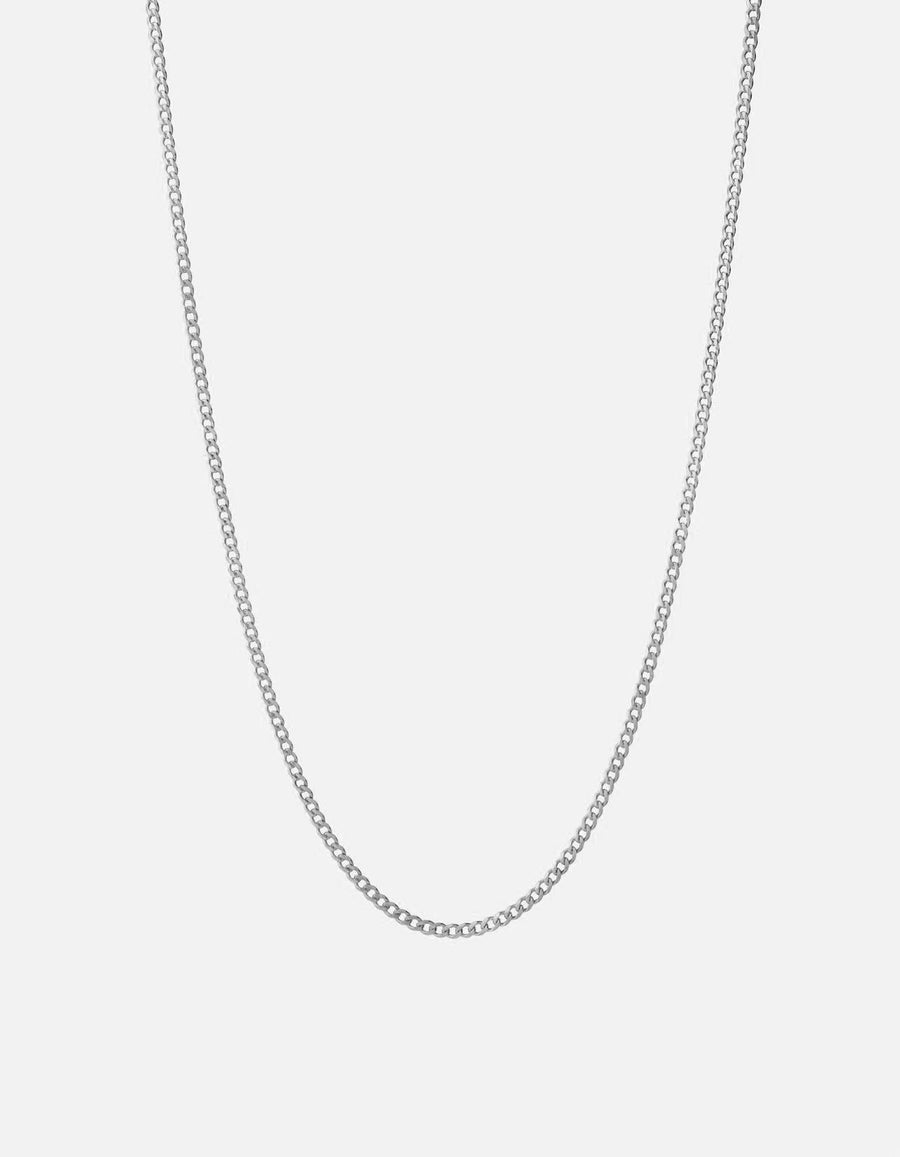 3mm Sterling Silver Cuban Chain Necklace, Polished
