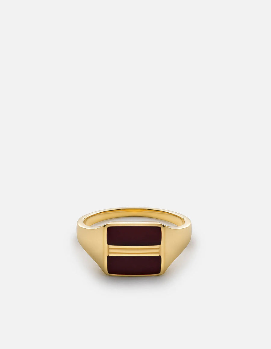 Cardinal Ring w/Enamel, Gold Vermeil