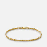 2.4mm Rope Chain Bracelet, Gold Vermeil