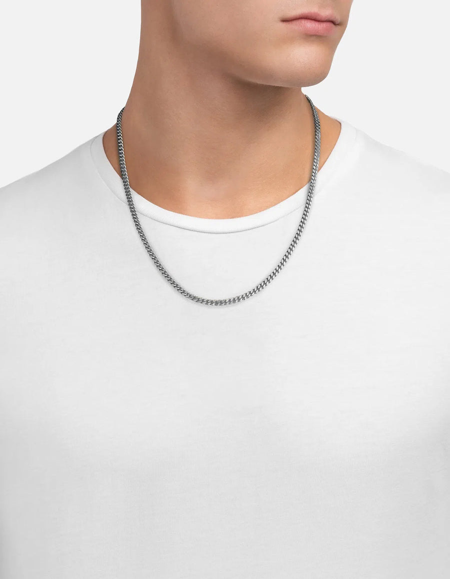 4mm Sterling Silver Cuban Chain Necklace