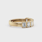 Seven Stone Bezel Set Emerald Cut Diamond Band