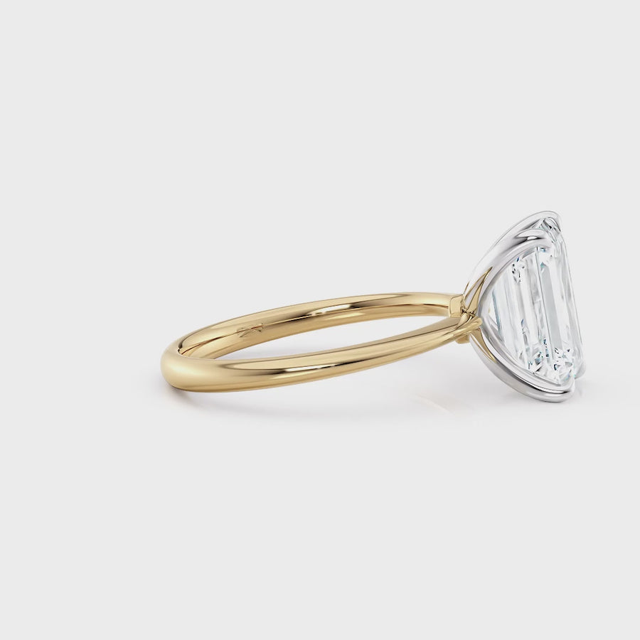 Lolo | Thin Emerald Cut Solitaire Engagement Ring