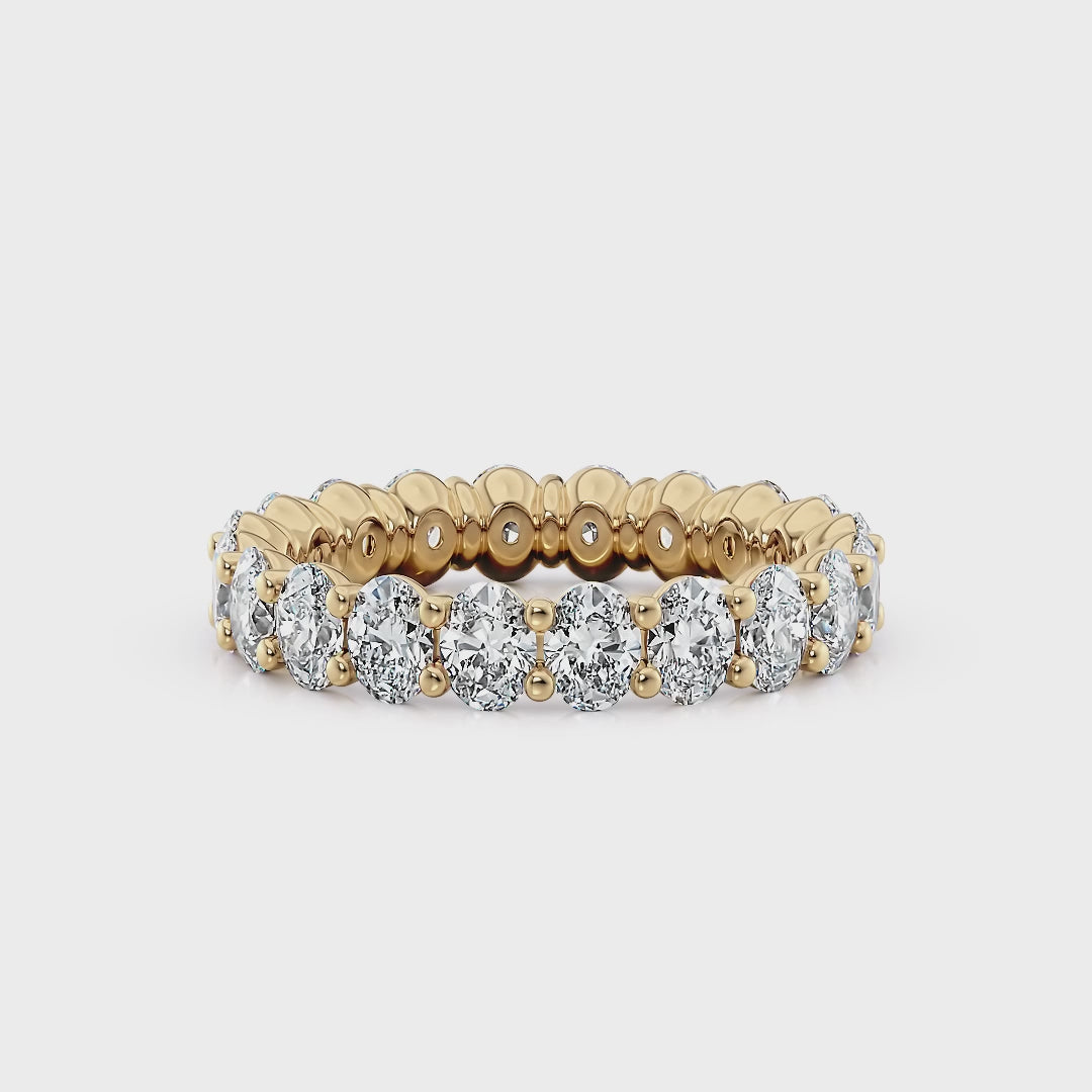 Vertical Oval Diamond Eternity Wedding Band