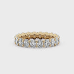 Vertical Oval Diamond Eternity Wedding Band