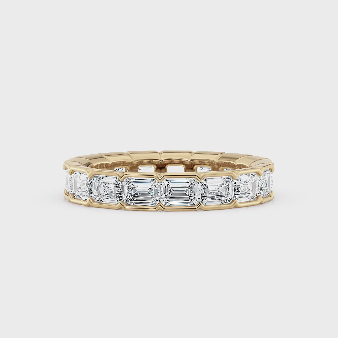 Emerald Cut End-to-End Diamond Eternity Wedding Band