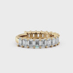 Emerald Cut Three Quarters Diamond Wedding Band