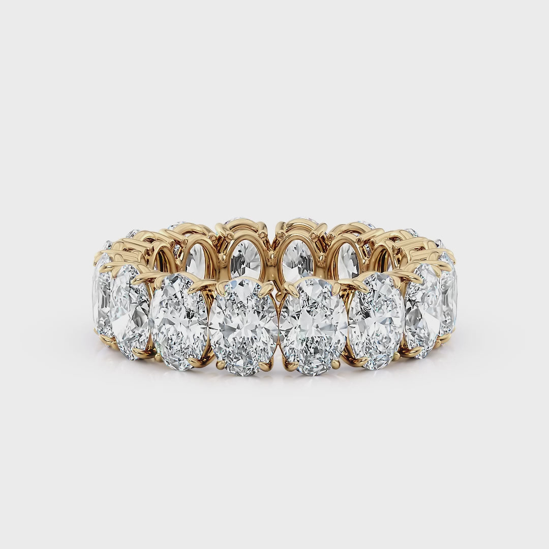 Four Prong Oval Diamond Eternity Wedding Band