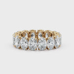 Four Prong Oval Diamond Eternity Wedding Band