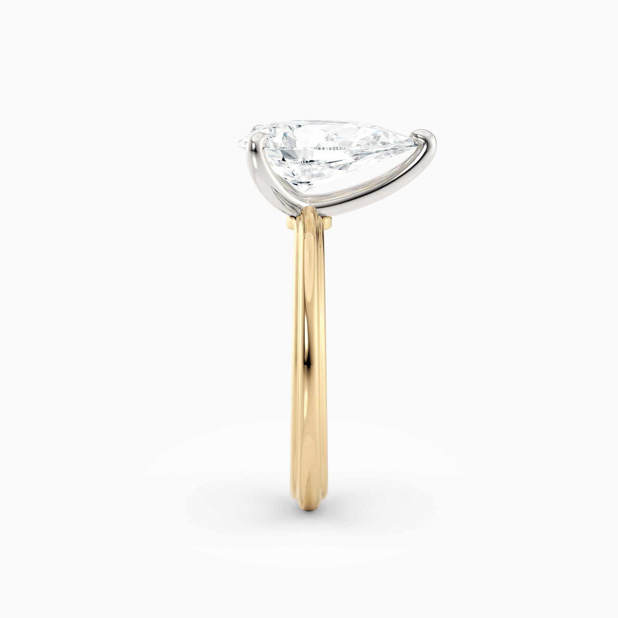 Abby | Pear Solitaire Tapered Band Engagement Ring