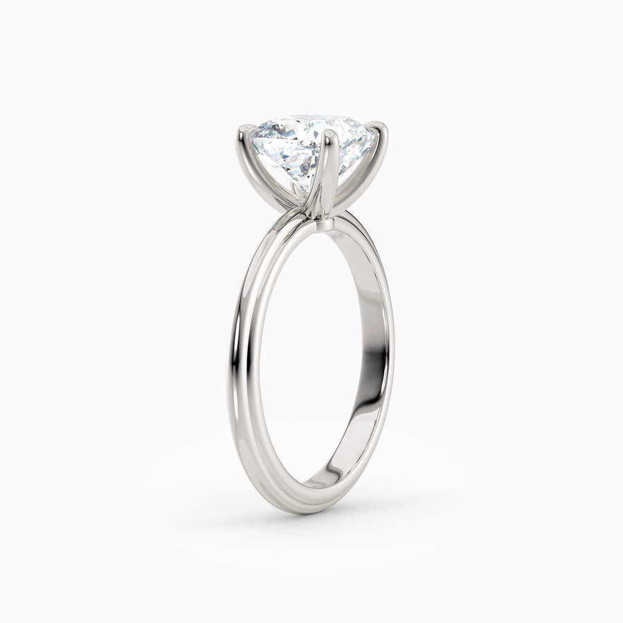 Abby | Cushion Solitaire Tapered Band Engagement Ring