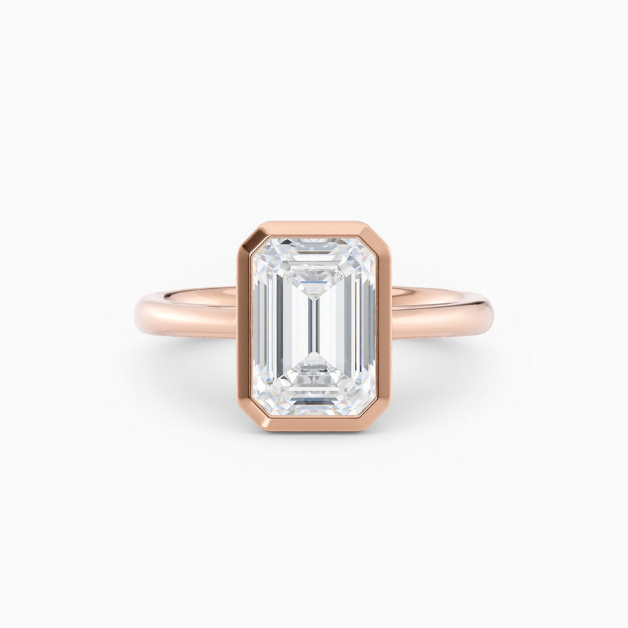 Winnie | Cathedral Emerald Bezel Engagement Ring