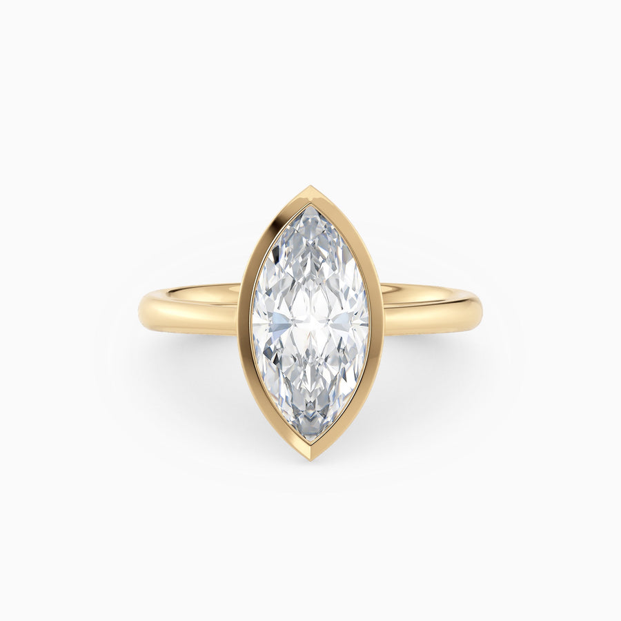Winnie | Cathedral Marquise Bezel Engagement Ring