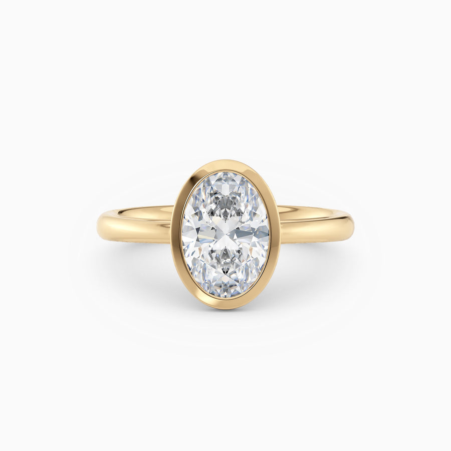 Winnie | Cathedral Oval Bezel Engagement Ring